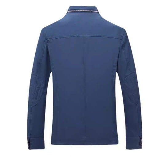 Herren leichtes Canvas‑Fieldblouson mit Stehkragen und kombinierter Zipper‑Knopffront Nord Taschen