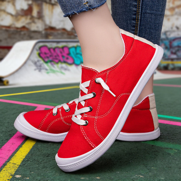 Damen Bequeme Canvas Sneakers mit atmungsaktiver Innensohle
