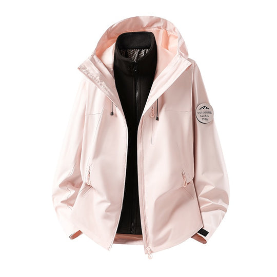 Herren Zweiteilige wasserdichte Outdoorjacke mit abnehmbarer Fleece‑Innenjacke und versiegelten Nähten Nord Taschen