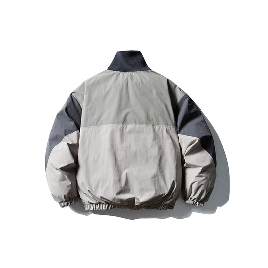 Herren Wattierter Boxy-Bomber mit hohem Rippenkragen und elastischem Saum Nord Taschen