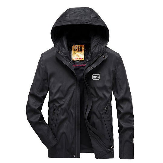 Herren leichte wasserabweisende Softshelljacke mit Kapuze, winddichtem Schnitt und Reißverschlusstaschen Nord Taschen
