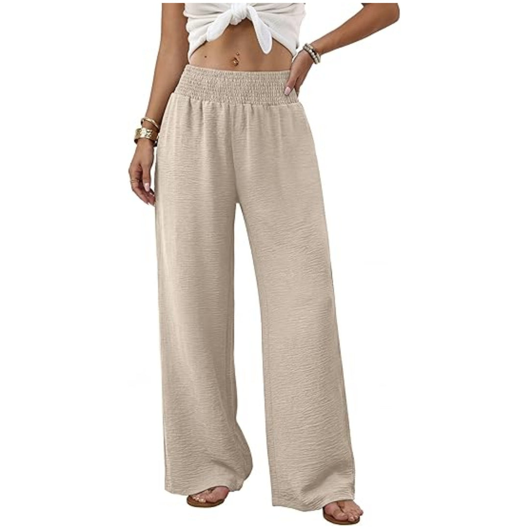 Damen Palazzo-Loungehose mit hohem Smokbund und weitem Bein Nord Taschen