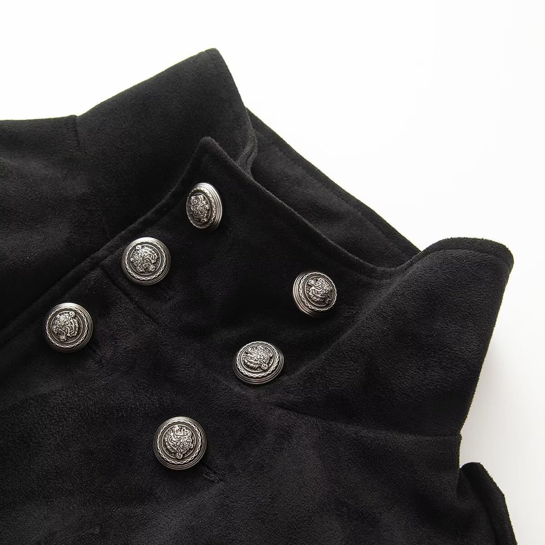 Damen Kurzblouson im Militär‑Matrosenmix mit hohem Stehkragen und Zierknopfleiste Nord Taschen