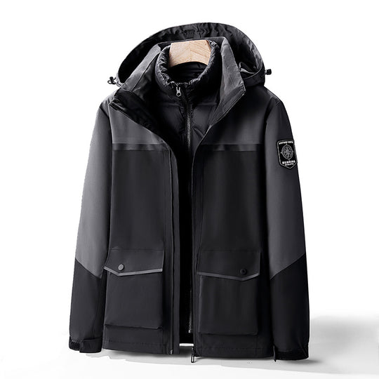 Herren Zweilagiger Wetterparka mit herausnehmbarer Isolations-Innenjacke und Utility-Taschen Nord Taschen