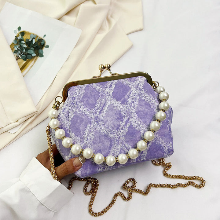 Damen elegante Beuteltasche mit Perlenschmuck Nord Taschen