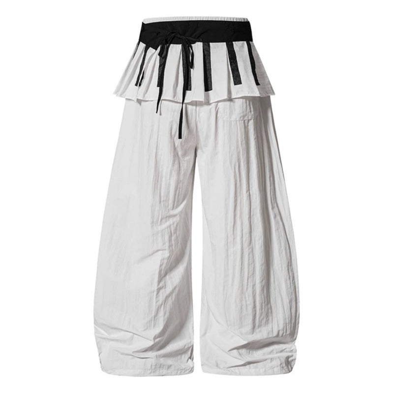 Damen Weite Culotte-Hose mit Volantbund, Tunnelzug und Ballonbein Nord Taschen