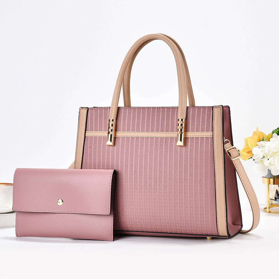 Damen elegante Handtasche mit modernem Strukturdesign und abnehmbarer Mini-Clutch Nord Taschen