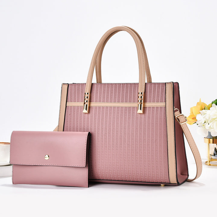 Damen elegante Handtasche mit modernem Strukturdesign und abnehmbarer Mini-Clutch Nord Taschen