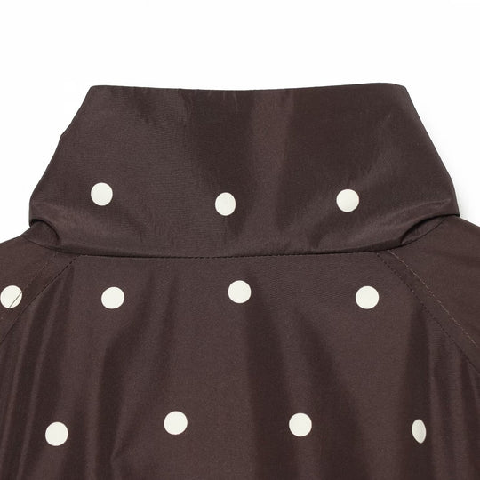 Damen Gepunktete leichte Übergangsjacke mit Funnelkragen und elastischem Saum Nord Taschen