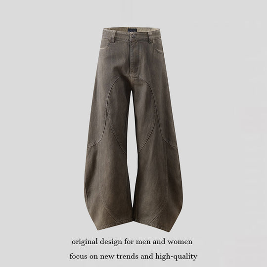 Damen Weite High‑Waist Culotte‑Hose mit ballonförmiger Silhouette und Zierpaneelen Nord Taschen