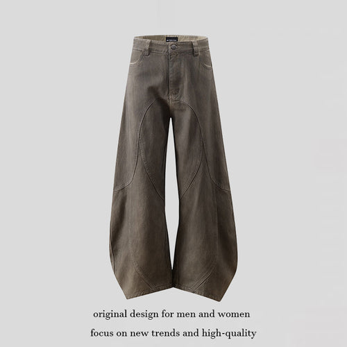 Damen Weite High‑Waist Culotte‑Hose mit ballonförmiger Silhouette und Zierpaneelen Nord Taschen