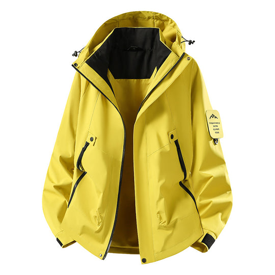 Herren Zwei-in-eins Wetterschutzjacke mit abnehmbarer Steppweste und verstellbarer Kapuze Nord Taschen