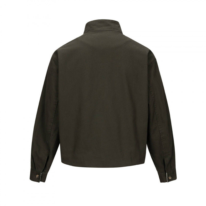 Herren Kurz geschnittene kastige Canvas‑Jacke mit Nietenbesatz und Stehkragen Nord Taschen