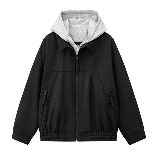 Herren Boxy-Übergangsjacke mit kontrastreicher Innenkapuze und elastischem Saum Nord Taschen