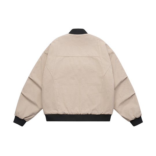Unisex Leicht wattierte Oversize-Bomberjacke mit rippenkragen und diagonal eingesetzten Taschen Nord Taschen