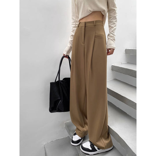 Damen Modische und bequeme Hochtaillierte Palazzo-Hose Nord Taschen