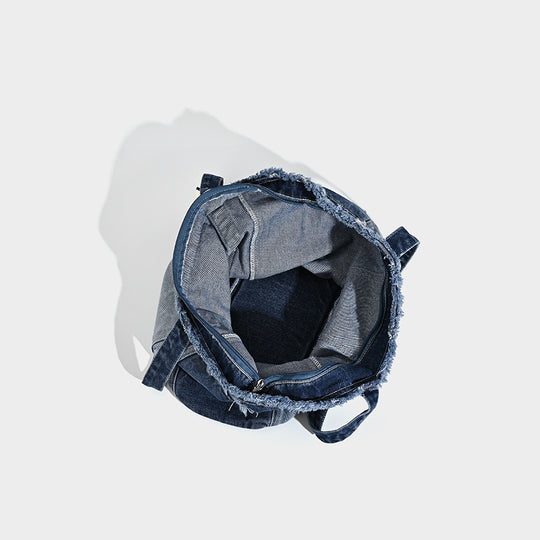 Damen Denim Tragetasche mit verspieltem Kordelzug und elegantem Design Nord Taschen