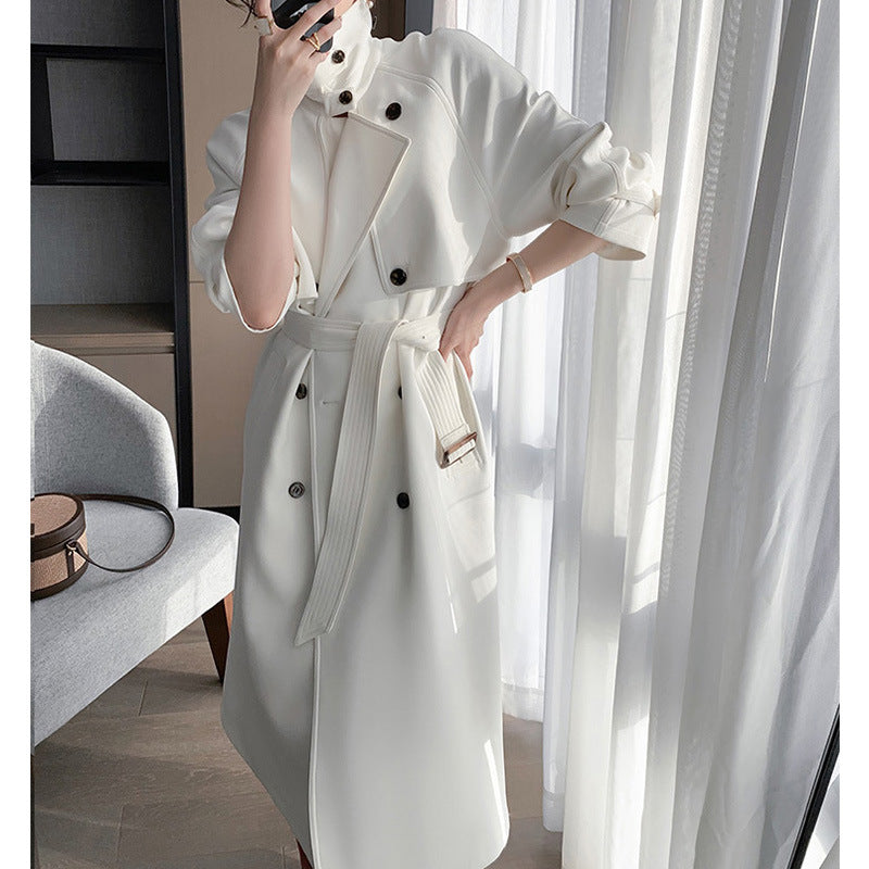 Damen Trenchcoat mit doppelter Knopfleiste und Taillengürtel Nord Taschen