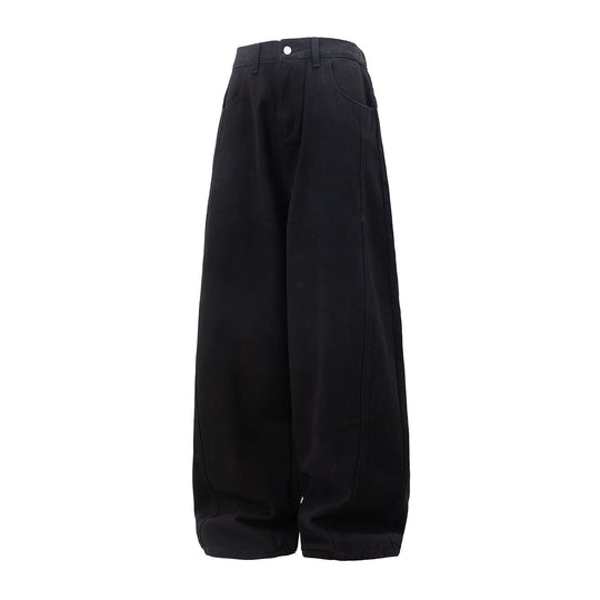Damen Weite High-Waist-Jeanshose mit Mittelnaht-Panels und Balloon-Schnitt Nord Taschen