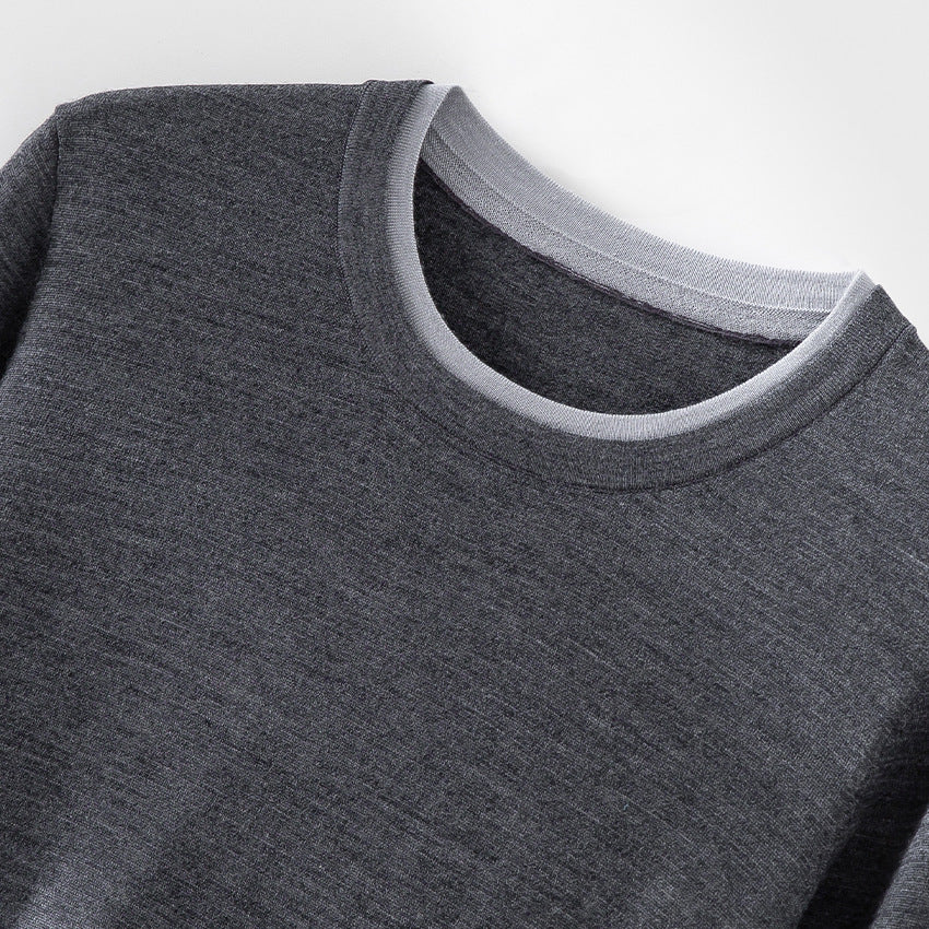Damen Feiner Rundhalspullover aus Merino-Mix mit Kontrastbündchen Nord Taschen