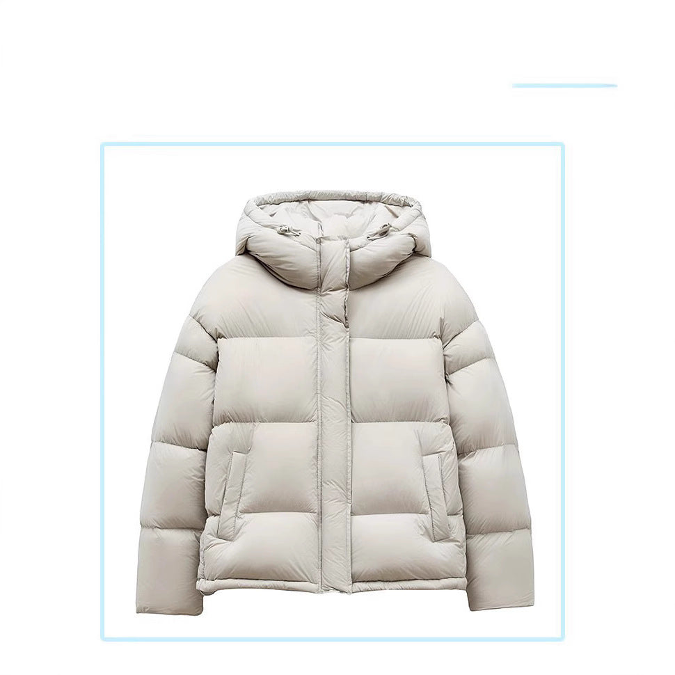 Damen Stilvolle Daunenjacke mit Kapuze Nord Taschen