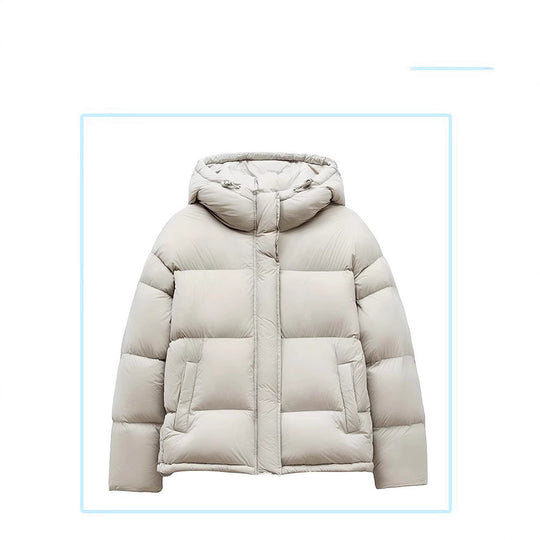 Damen Stilvolle Daunenjacke mit Kapuze Nord Taschen