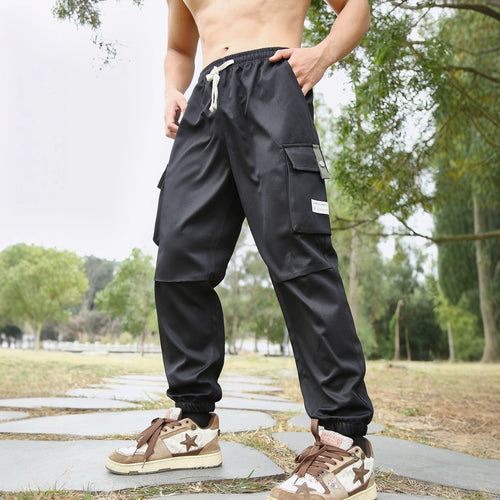 Herren Multifunktionale Cargo-Joggerhose mit elastischem Tunnelzugbund, verschließbaren Beintaschen und verstärkten Knieeinsätzen Nord Taschen