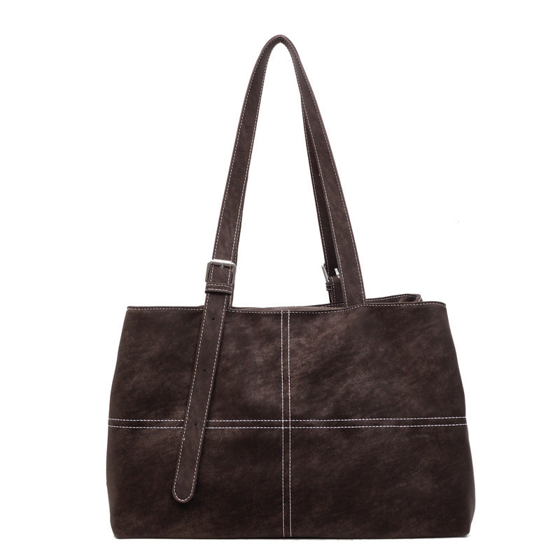 Damen elegante Schultertasche aus weichem Wildleder mit praktischen Innenfächern Nord Taschen