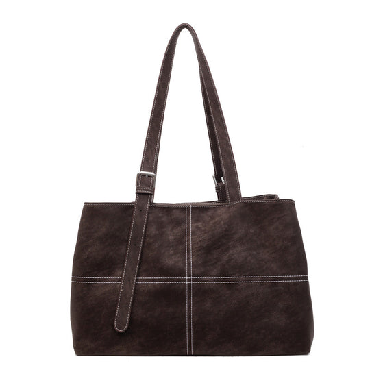 Damen elegante Schultertasche aus weichem Wildleder mit praktischen Innenfächern Nord Taschen