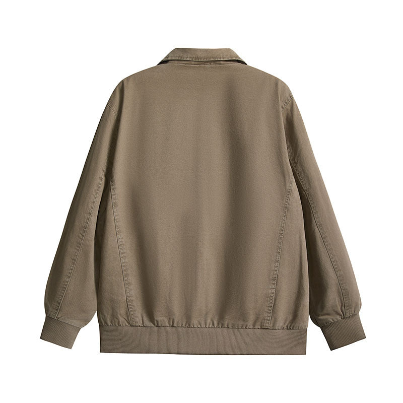 Herren leichte Baumwoll-Twill Übergangsjacke mit Reißverschluss und Ballonärmeln Nord Taschen