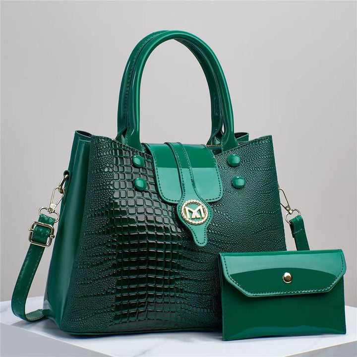 Damen elegante Handtasche mit Krokodilstruktur und abnehmbarer Clutch Nord Taschen
