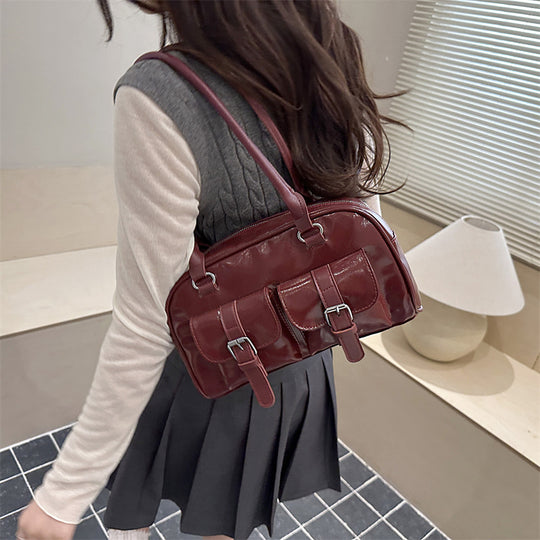 Damen elegante Handtasche mit praktischer Doppel-Riemen-Optik Nord Taschen