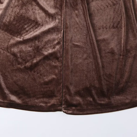 Damen Langer Samt-Mantel im Kimono‑Stil mit Mandarin‑Kragen und Knotenverschlüssen Nord Taschen