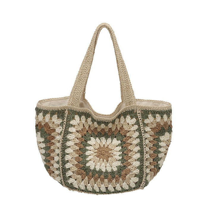 Damen gehäkelte Strandtasche mit einem einzigartigen geometrischen Muster Nord Taschen