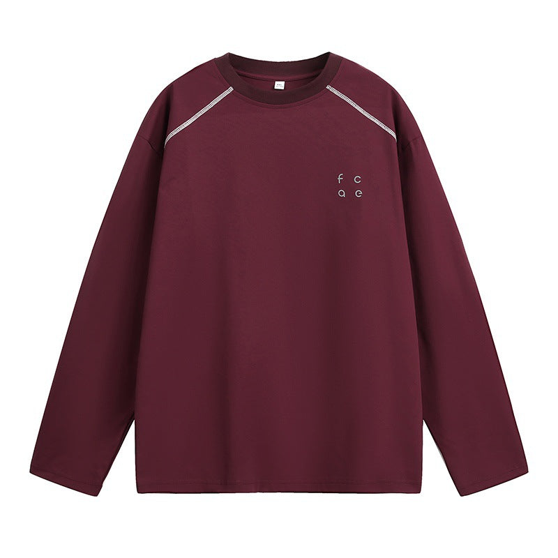 Unisex Oversize Langarmshirt aus Baumwollmix mit Raglannähten und minimalistischer Bruststickerei Nord Taschen