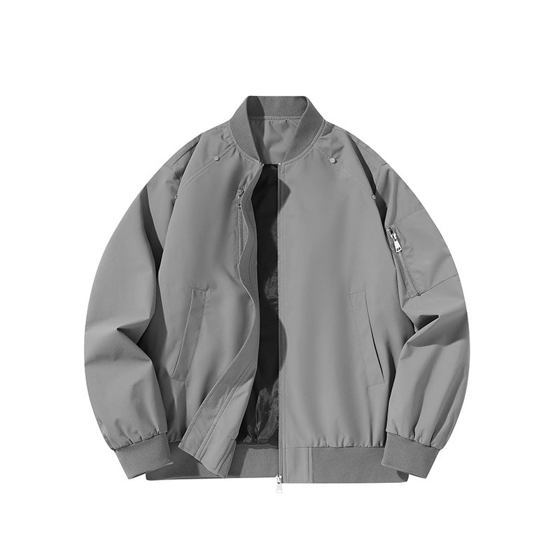 Men's  minimalist matte-shell relaxed-fit flight bomber jacket with sleeve utility zip pocket Nord Taschen