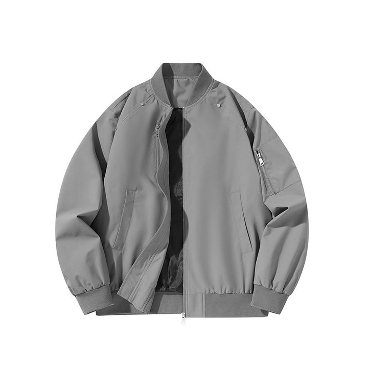 Men's  minimalist matte-shell relaxed-fit flight bomber jacket with sleeve utility zip pocket Nord Taschen