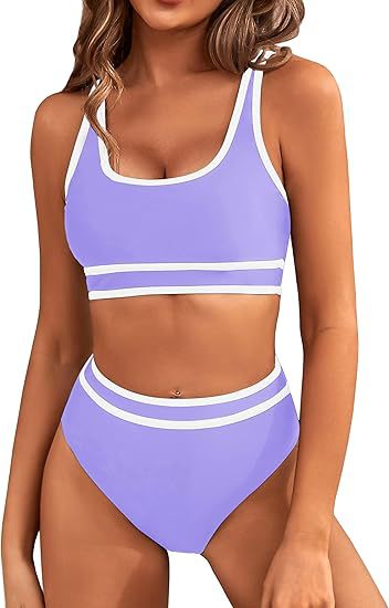 Damen Sportlicher Hochgeschnittener Bikini Nord Taschen