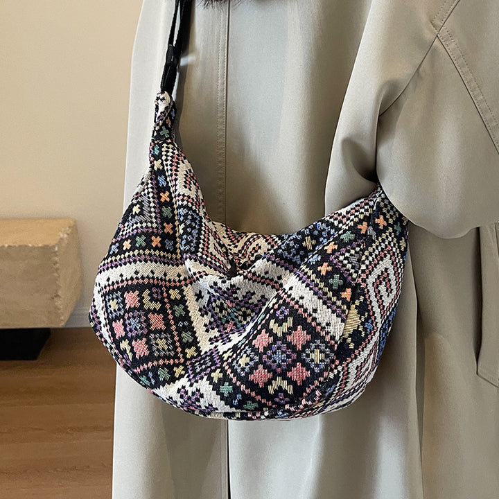 Damen Hobo-Tasche mit buntem geometrischem Muster Nord Taschen