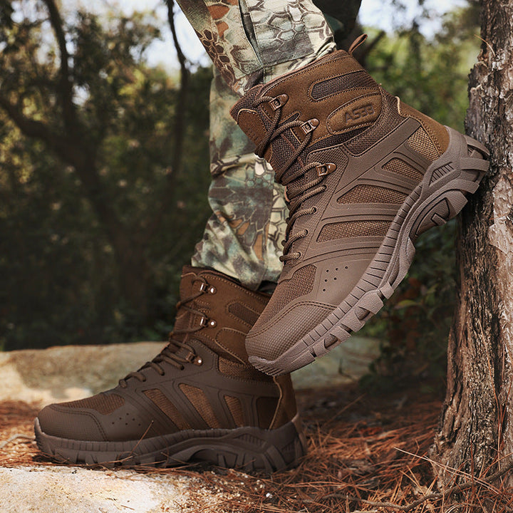 Herren hochgeschnittene Tactical Boots mit strapazierfähigem Obermaterial und rutschfester Sohle