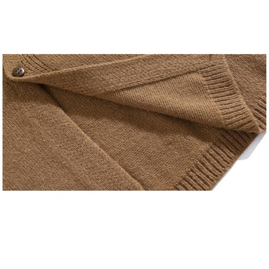 Herren Relaxed Hemdjacke-Cardigan aus Feinstrick mit Reverskragen und aufgesetzter Brusttasche Nord Taschen