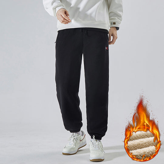 Herren Gefütterte Sweatpants mit Sherpa‑Innenfutter und elastischen Bündchen Nord Taschen