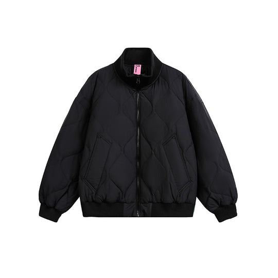 Damen Gesteppte Kurzblousonjacke mit Stehkragen und elastischem Saum Nord Taschen