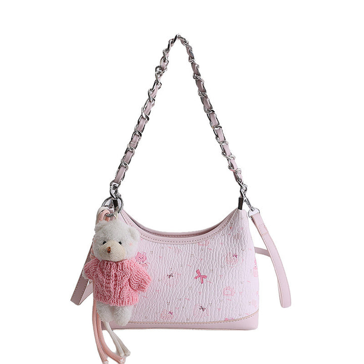 Damen Schultertasche mit verspieltem Design und charmantem Tieranhänger Nord Taschen