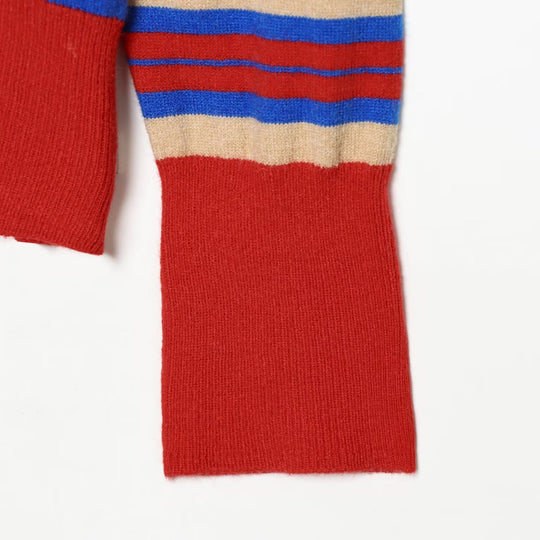 Damen Gestreifter Feinstrickpullover mit Rundhalsausschnitt und verlängerten Rippbündchen Nord Taschen