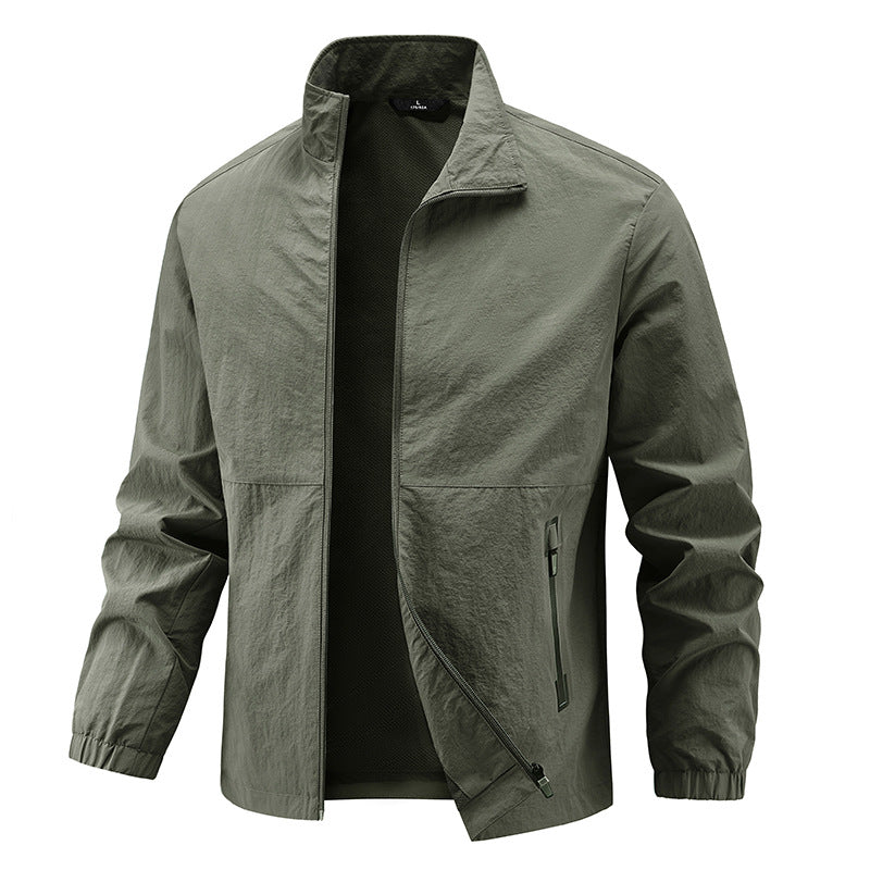 Herren Leichte technische Übergangsjacke mit Stehkragen atmungsaktivem Mesh-Futter und wasserabweisenden Reißverschlusstaschen Nord Taschen