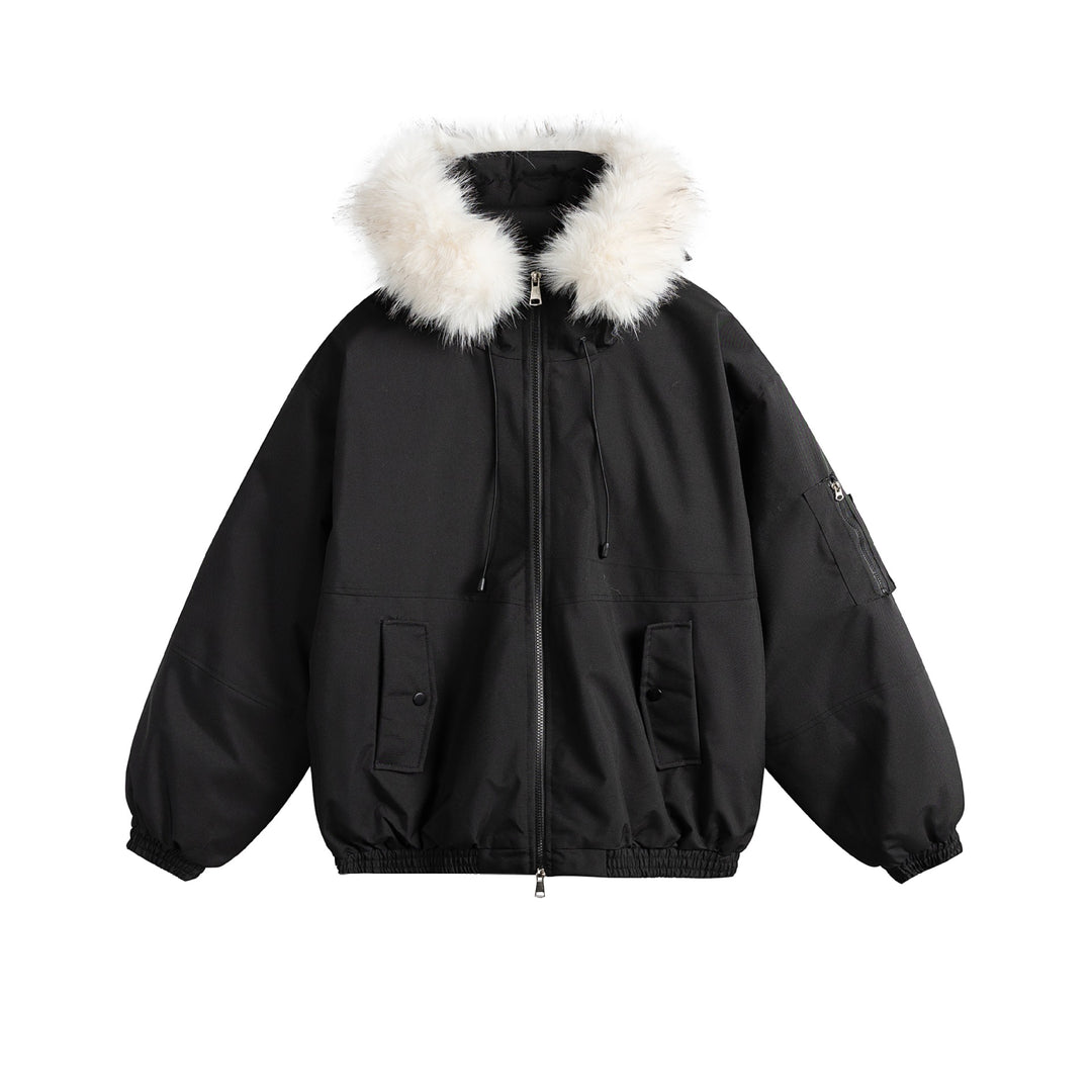 Damen Oversize-Parka im Bomberstil mit abnehmbarer Kunstfellkapuze Nord Taschen