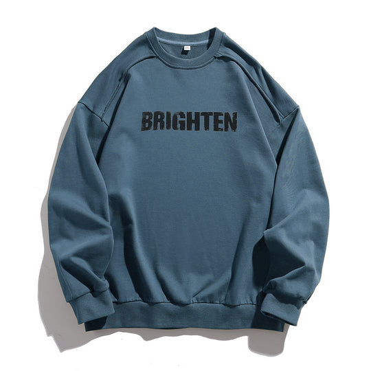 Unisex Oversize‑Sweatshirt mit Distressed‑Raglan, Statement‑Print und geripptem Saum Nord Taschen