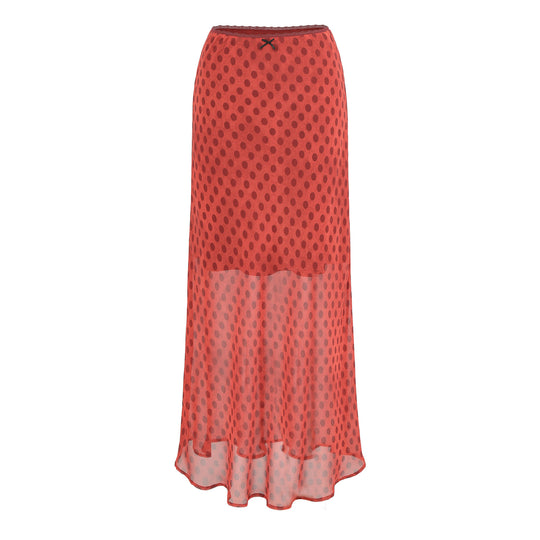 Damen Leichter Midirock aus Chiffon mit Leoprint und elastischem Bund Nord Taschen