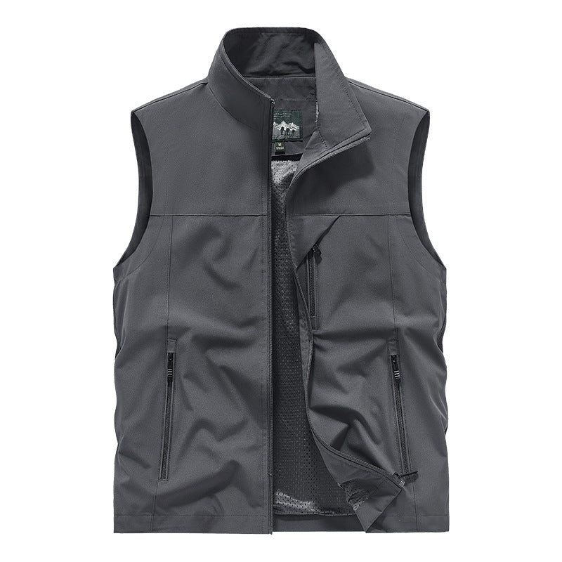 Herren Atmungsaktive Softshell-Utilityweste mit hohem Stehkragen, wasserabweisender Außenlage und mehrfachen Reißverschlusstaschen Nord Taschen